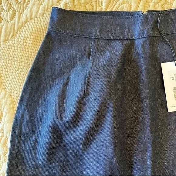 NWT 99% cotton WeWoreWhat denim mini skirt dark wash classic cut women's XS - Picture 4 of 11